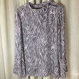 Noir Animal Print Work Blouse